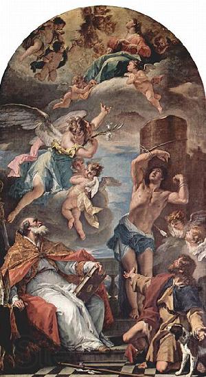 Sebastiano Ricci Maria in Gloria mit Erzengel Gabriel und Hl. Eusebius, Hl. Sebastian und Hl. Rochus France oil painting art